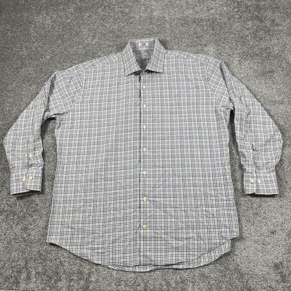 Peter Millar Dress Shirt Mens Extra Large Button Up Plaid Golf Cotton Colorful - Picture 2 of 10